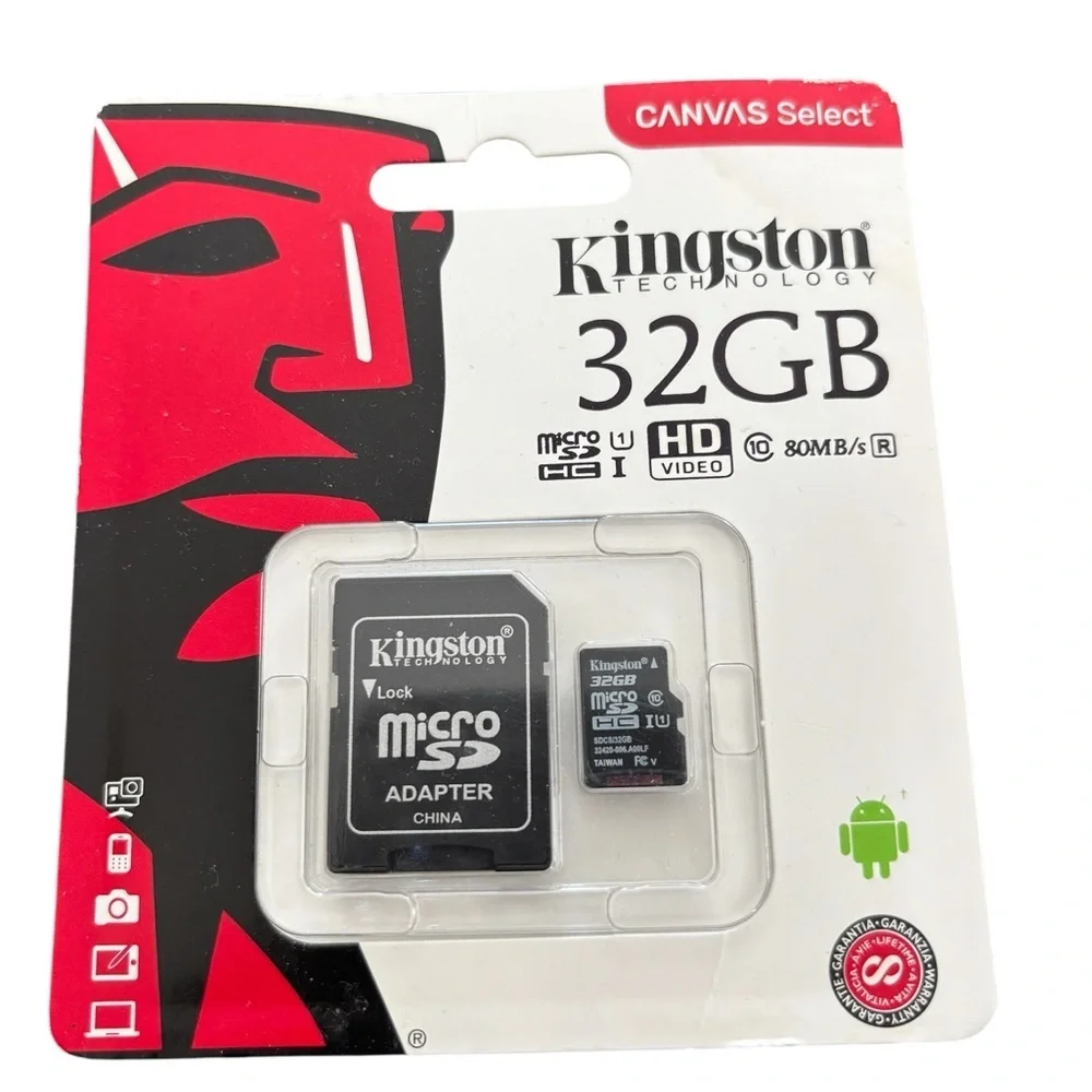 Kingston Technology 32 GB Canvas Select MicroSDHC Memory Card & SD Adapter NEW
